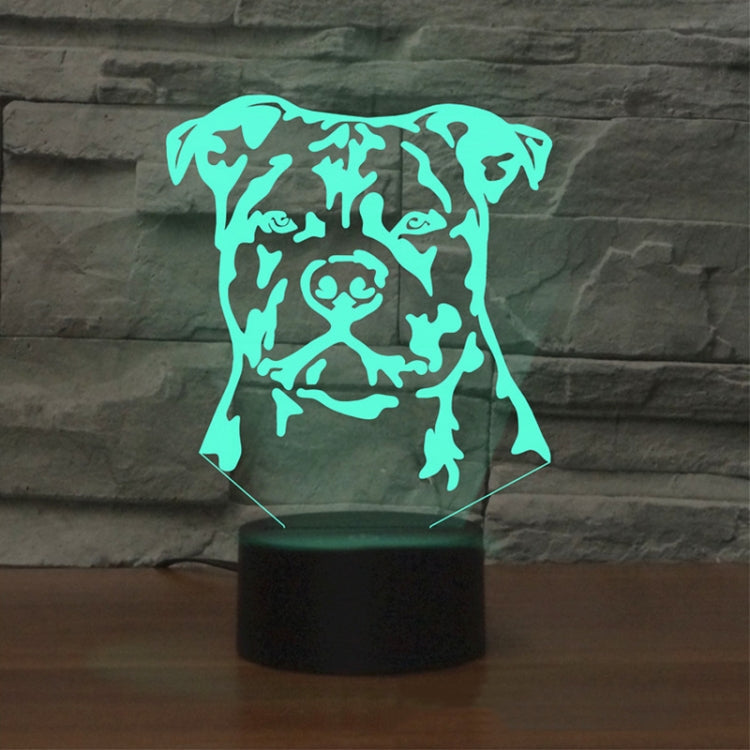 Dog Black Base Creative 3D LED Decorative Night Light, 16 Color Remote Control Version, 16 Color Remote Control Version