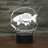 Fishing Black Base Creative 3D LED Decorative Night Light, USB with Touch Button Version, USB with Touch Button Version