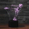 Ice Skating Black Base Creative 3D LED Decorative Night Light, Powered by USB and Battery, Powered by USB and Battery