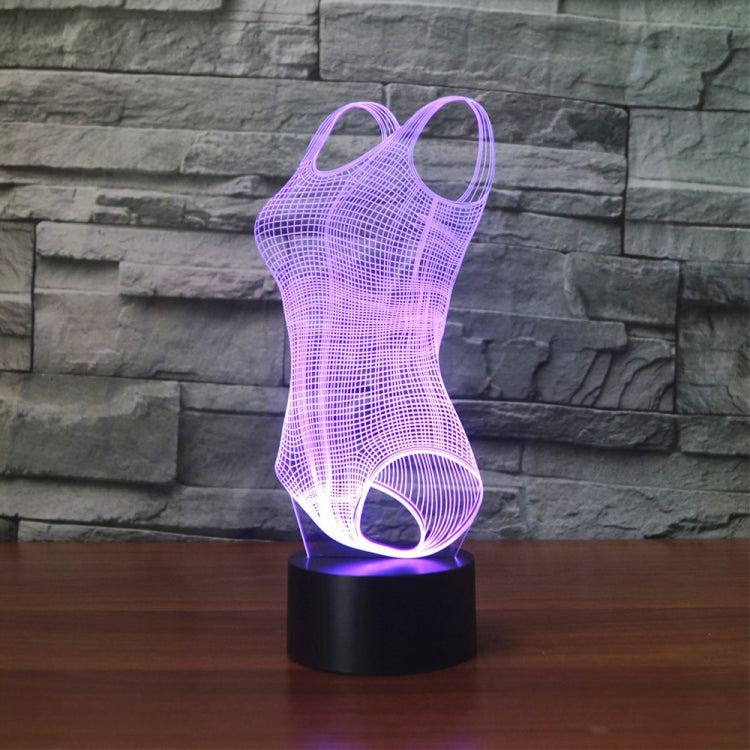Swimsuit Black Base Creative 3D LED Decorative Night Light, Powered by USB and Battery, Powered by USB and Battery