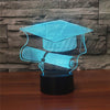 Bachelor Cap Black Base Creative 3D LED Decorative Night Light, 16 Color Remote Control Version, 16 Color Remote Control Version