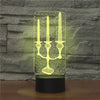 Candlestick Black Base Creative 3D LED Decorative Night Light, USB with Touch Button Version, USB with Touch Button Version