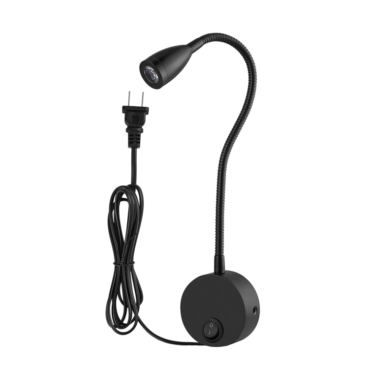 160 LM 3000-3200K Wall Mount Light Wall Sconce Lamp, Got the CE / FCC Certification, Goose Neck Length: 30cm, US/EU Plug, Default Delivery US Plug, CL-S006 Black