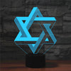 Pentagram Shape 3D Colorful LED Vision Light Table Lamp, Charging Touch Version, Charging Touch Version