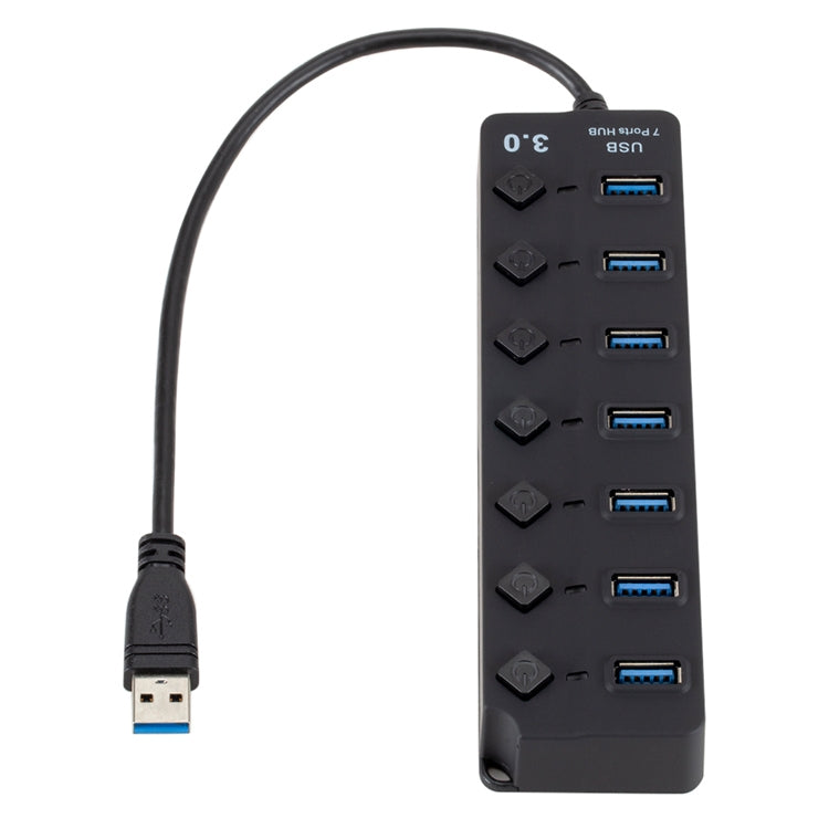 7 Ports USB 3.0 High Speed Multi Hub Expansion with Switch for PC &