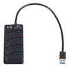 4 Ports USB 3.0 Hi Speed Multi Hub Expansion with Switch for PC &