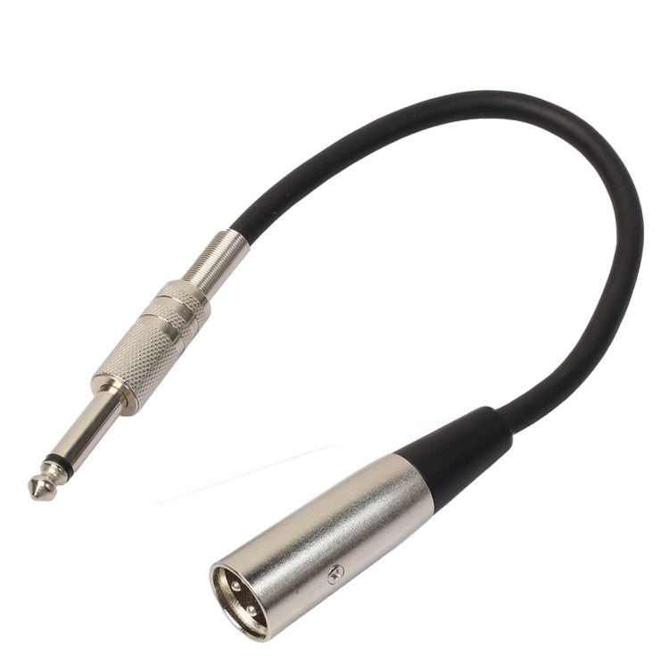 30cm XLR 3-Pin Male to 1/4 inch (6.35mm) XLR Female Plug Stereo