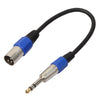 30cm XLR 3-Pin Male to 1/4 inch (6.35mm) XLR Female Plug Stereo