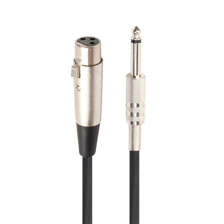 1.8m XLR 3-Pin Female to 1/4 inch (6.35mm) Mono Shielded Microphone
