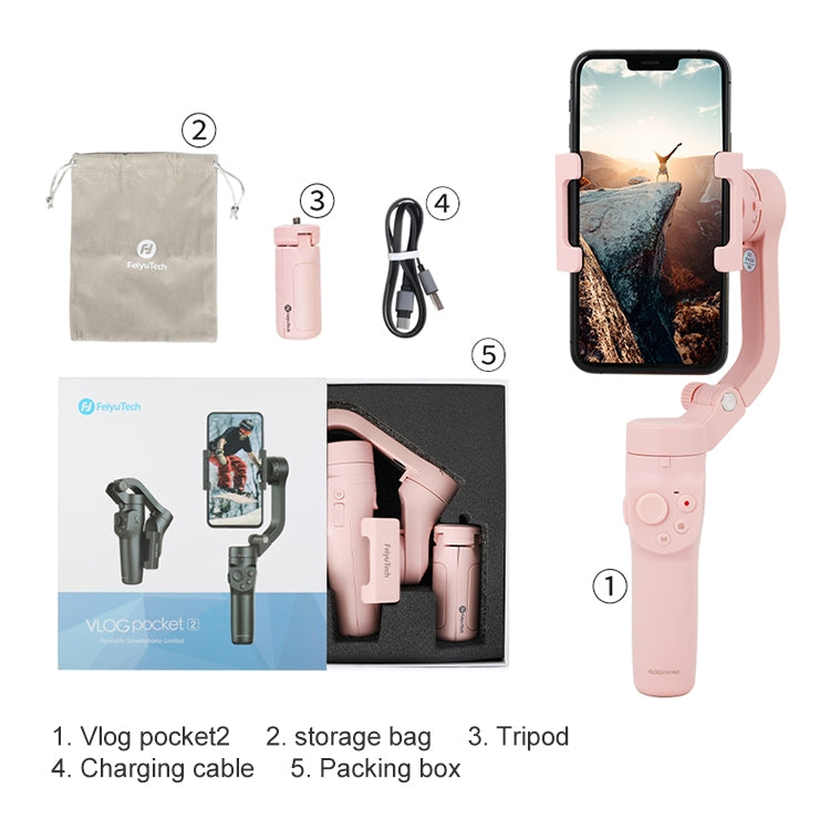 FEIYUTECH Vlog Pocket 2 Handheld Stabilizer Foldable Three-Axis Smart Anti-Shake Gimbal, Vlog Pocket 2