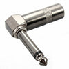 1/4 Inch 6.35mm Audio Mono Plug L-shaped Right Angle Screw Jack Male