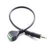 3.5mm 3 Pin Stereo Male to AV Screw Terminal Audio Jacks Terminal