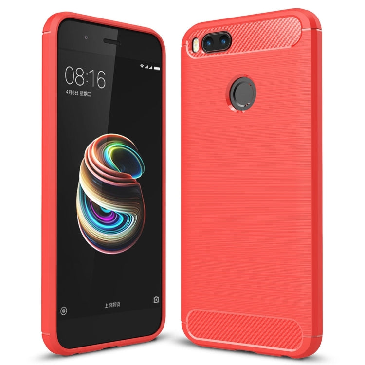 For Xiaomi  Mi 5X Carbon Fiber TPU Brushed Texture Shockproof Protective Back Cover Case