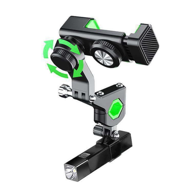 Motorcycle Spherical Compass Phone Holder, Handlebar with Light, Handlebar with Light (Black), Handlebar with Light (Green)