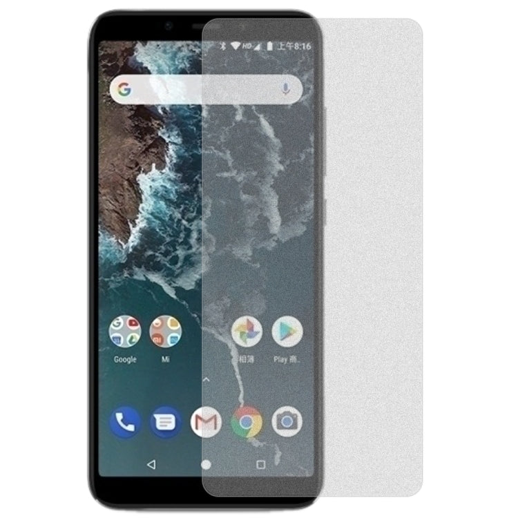 50 PCS Non-Full Matte Frosted Tempered Glass Film for Xiaomi Mi 6X / A2, No Retail Package