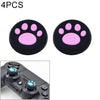 4 PCS Cute Cat Paw Silicone Protective Cover for PS4 / PS3 / PS2 /