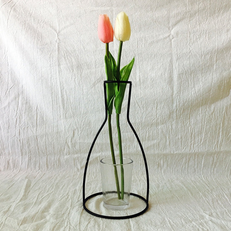 Black Iron Flower Vase Frame Plant Holder, Decorating Indoor Cafe Home, Size: 15cm x 20cm, Size: 12cm x 23cm, Size: 15cm x 18cm