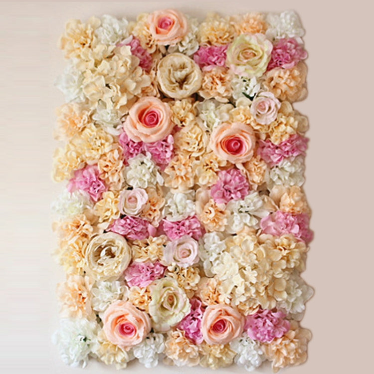 Blooming Rose Peony Hydrangea Artificial Encryption Flower DIY Wedding Wall Decoration Photo Background, Size: 60cm x 40cm, 60x40cm(Champagne)