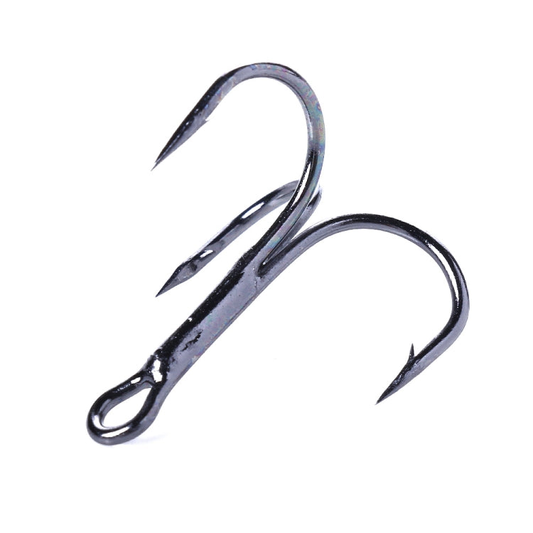 HENGJIA 20 PCS Classic Black High Carbon Steel Fishing Three-jaw Treble Hooks, 6# FH022