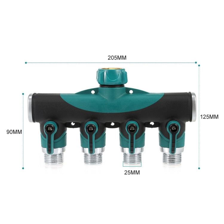 4 In 1 Multi-function Garden Water Sprinklers Lawn Irrigation Valve Water Dividing Controller Water Pipe Shunt, EU Plug, EU Plug