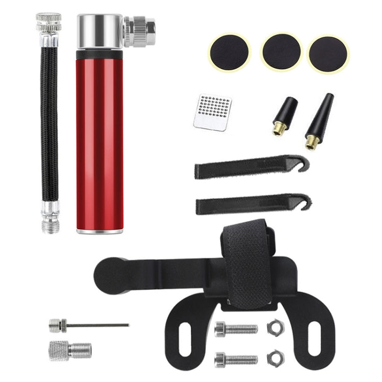 Manual Mini Portable Bicycle Aluminum Alloy Pump+ Glue-free Tire Patch + Fish-shaped Tire Lever, Inflator + Glue-free Tire Patch + Fish-shaped Tire Lever Red, Inflator + Glue-free Tire Patch + Fish-shaped Tire Lever Silver������������������������������...