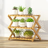 3-Layer Balcony Living Room Collapsible Solid Wood Flower Stand Potted Planting Shelves, Length: 50cm, 50cm 3-Layer