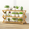3-Layer Balcony Living Room Collapsible Solid Wood Flower Stand Potted Planting Shelves, Length: 80cm, 80cm 3-Layer