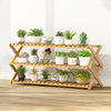 3-Layer Balcony Living Room Collapsible Solid Wood Flower Stand Potted Planting Shelves, Length: 100cm, 100cm 3-Layer