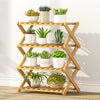 4-Layer Balcony Living Room Collapsible Solid Wood Flower Stand Potted Planting Shelves, Length: 50cm, 50cm 4-Layer