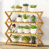 4-Layer Balcony Living Room Collapsible Solid Wood Flower Stand Potted Planting Shelves, Length: 70cm, 70cm 4-Layer