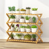 4-Layer Balcony Living Room Collapsible Solid Wood Flower Stand Potted Planting Shelves, Length: 80cm, 80cm 4-Layer