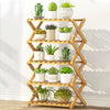 5-Layer Balcony Living Room Collapsible Solid Wood Flower Stand Potted Planting Shelves, Length: 50cm, 50cm 5-Layer