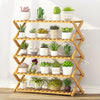 5-Layer Balcony Living Room Collapsible Solid Wood Flower Stand Potted Planting Shelves, Length: 80cm, 80cm 5-Layer