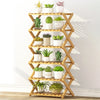 6-Layer Balcony Living Room Collapsible Solid Wood Flower Stand Potted Planting Shelves, Length: 50cm, 50cm 6-Layer