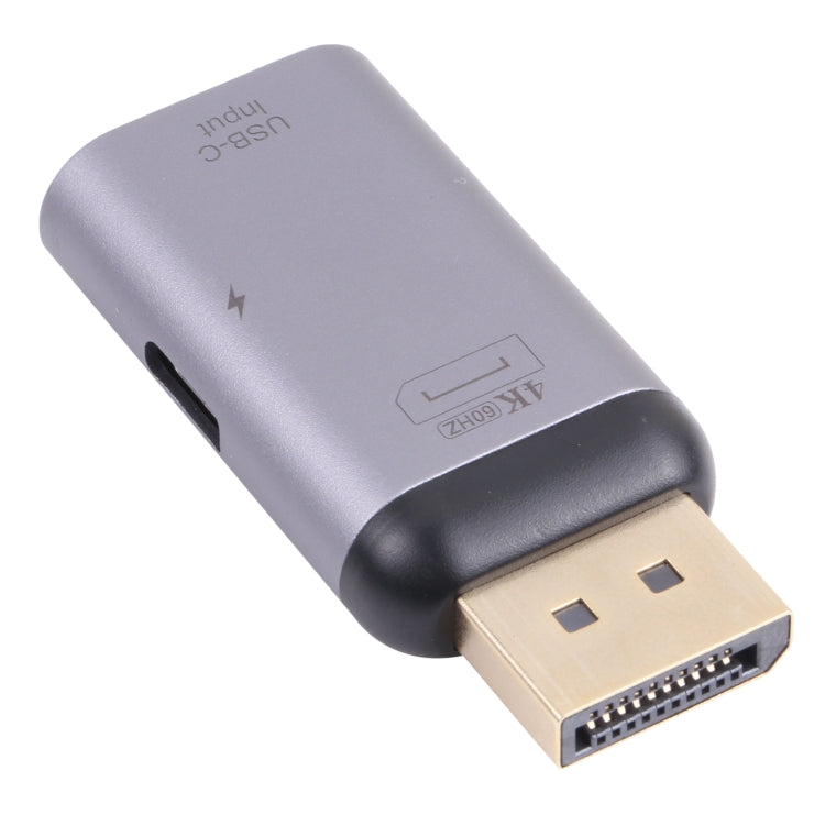 2 in 1 4K 60Hz DP Male to USB-C / Type-C Charging + USB-C / Type-C Female Adapter, DP