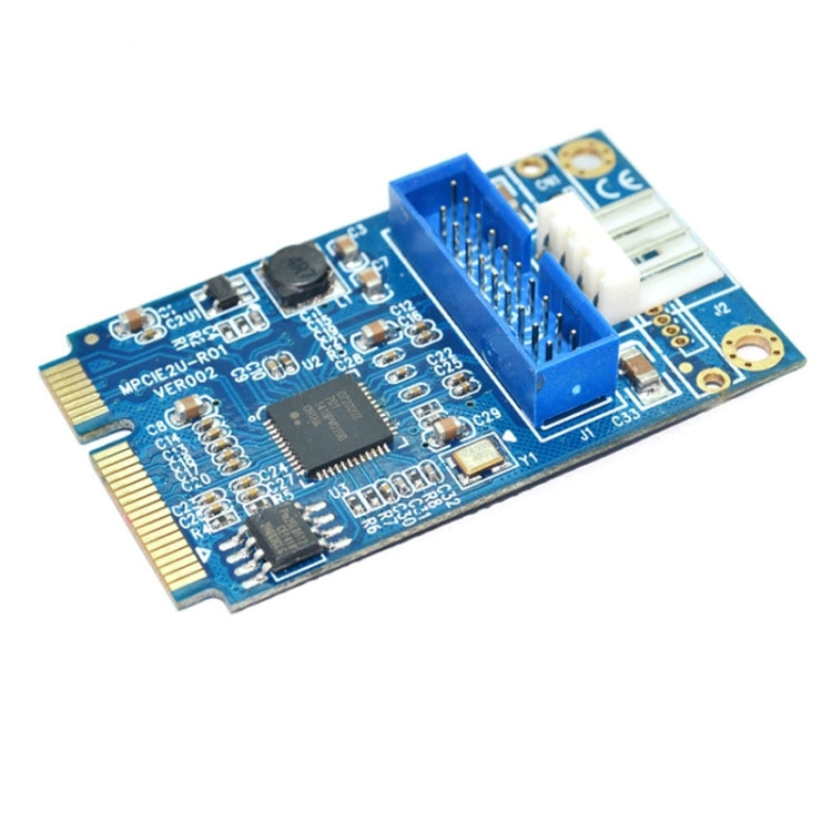 MINI PCI-E to USB 3.0 Front 19 Pin Desktop PC Expansion Card with 4 Pin Power Connection Port, 4 Pin Power