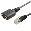 Dual 3.5mm Female to RJ9 PC / Mobile Phones Headset to Office Phone