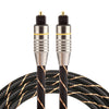 1m OD6.0mm Gold Plated Metal Head Woven Net Line Toslink Male to Male