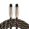 1.5m OD6.0mm Gold Plated Metal Head Woven Net Line Toslink Male to