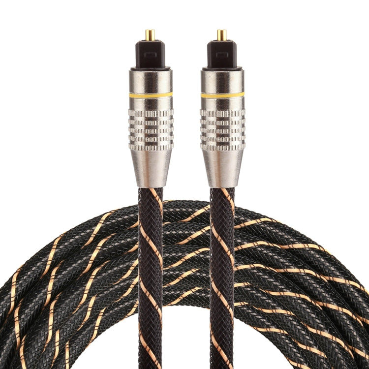 2m OD6.0mm Gold Plated Metal Head Woven Net Line Toslink Male to Male