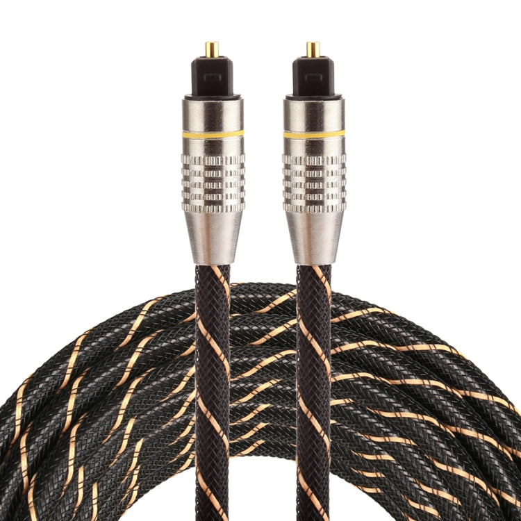 3m OD6.0mm Gold Plated Metal Head Woven Net Line Toslink Male to Male