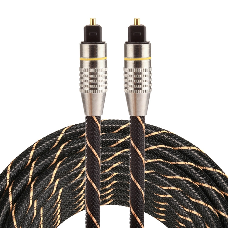 5m OD6.0mm Gold Plated Metal Head Woven Net Line Toslink Male to Male
