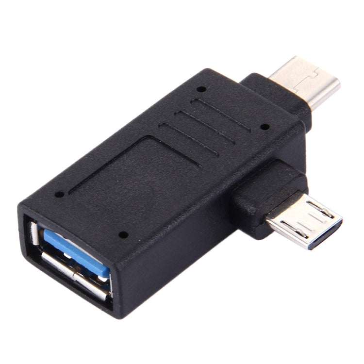 USB-C / Type-C Male + Micro USB Male to USB 3.0 Female Adapter, USB 3.0
