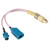 15cm RCA Female to  FAKRA Male + FAKRA Z Type Female RG316 Cable with Spring, FAKRA Male+FAKRA Z Female RG316