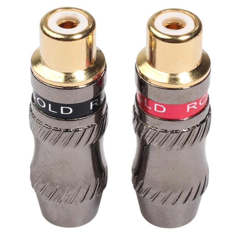 REXLIS TR026-1 2 PCS RCA Female Plug Audio Jack Gold Plated Adapter