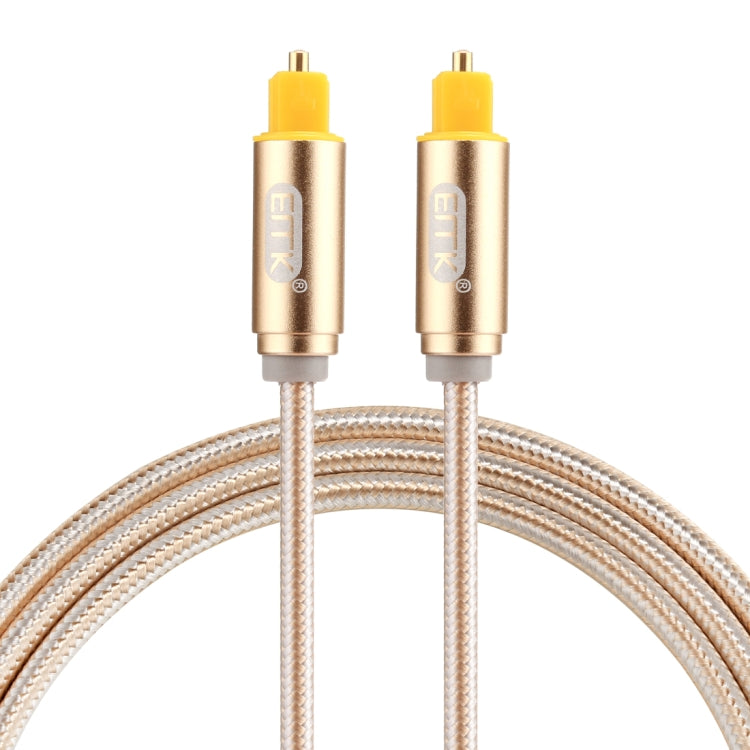 EMK 1m OD4.0mm Gold Plated Metal Head Woven Line Toslink Male to Male