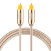 EMK 1m OD4.0mm Gold Plated Metal Head Woven Line Toslink Male to Male