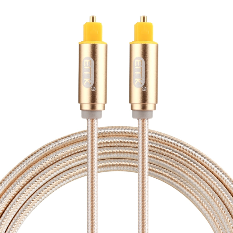 EMK 1.5m OD4.0mm Gold Plated Metal Head Woven Line Toslink Male to