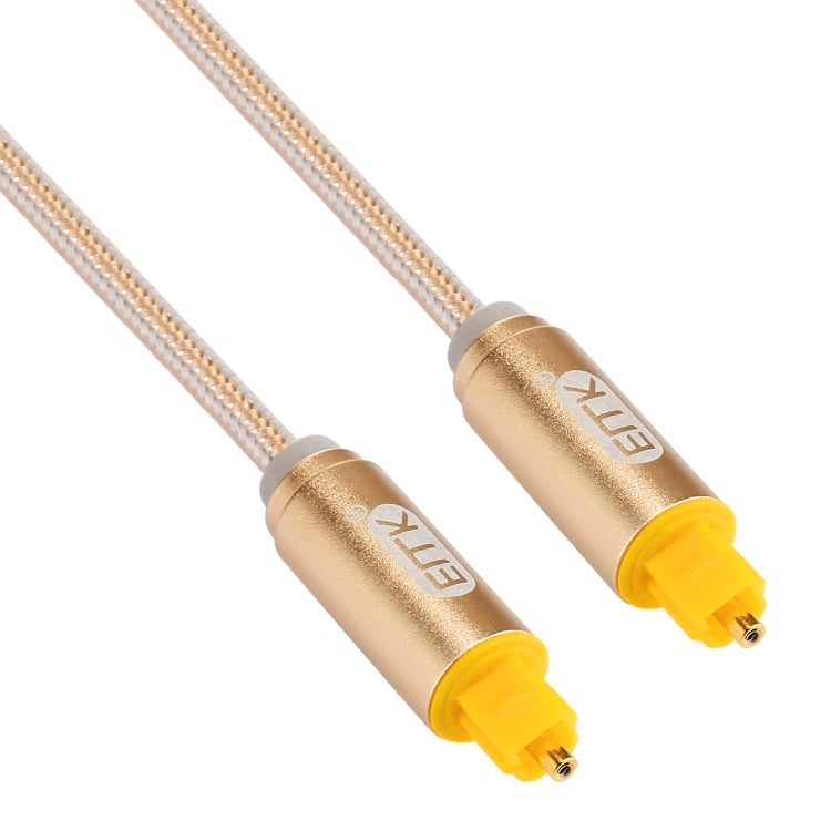 EMK 1.5m OD4.0mm Gold Plated Metal Head Woven Line Toslink Male to Male Digital Optical Audio Cable, Length: 1.5m