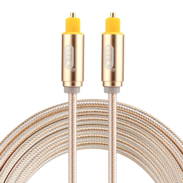 EMK 2m OD4.0mm Gold Plated Metal Head Woven Line Toslink Male to Male